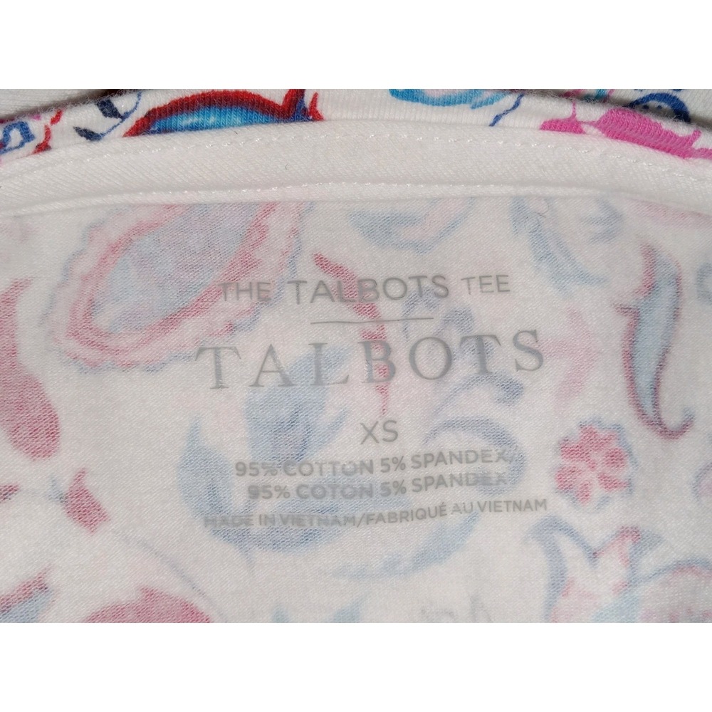 Lot 2 Talbots Shirt Womens XS Short Sleeve Pullover Floral Paisley Muiticolor - Picture 8 of 16